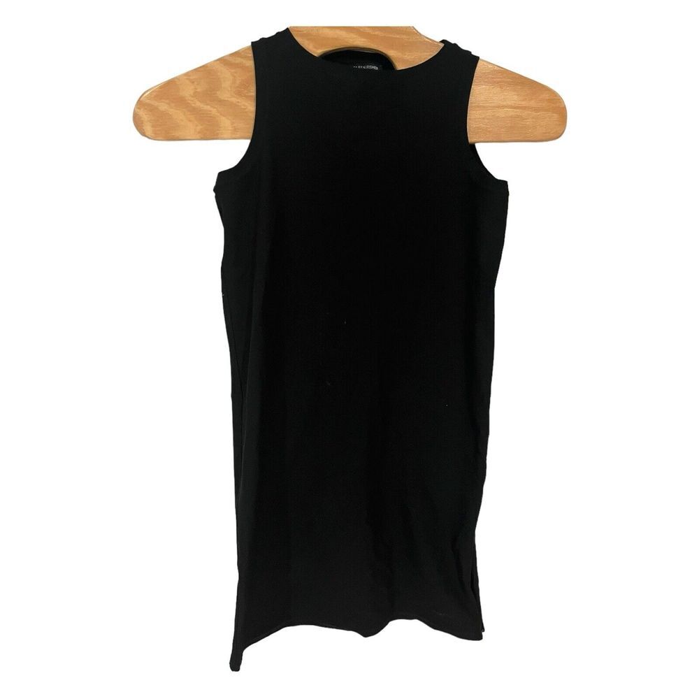 Eileen Fisher Womens Stretch Jersey Midi‎ Dress Sz Petite PS/PP Sleeveless Black